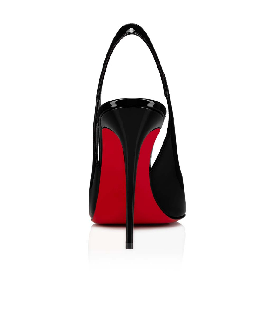 Christian Louboutin Hot Chick Sling 100 Patent Slingback Pump In Black