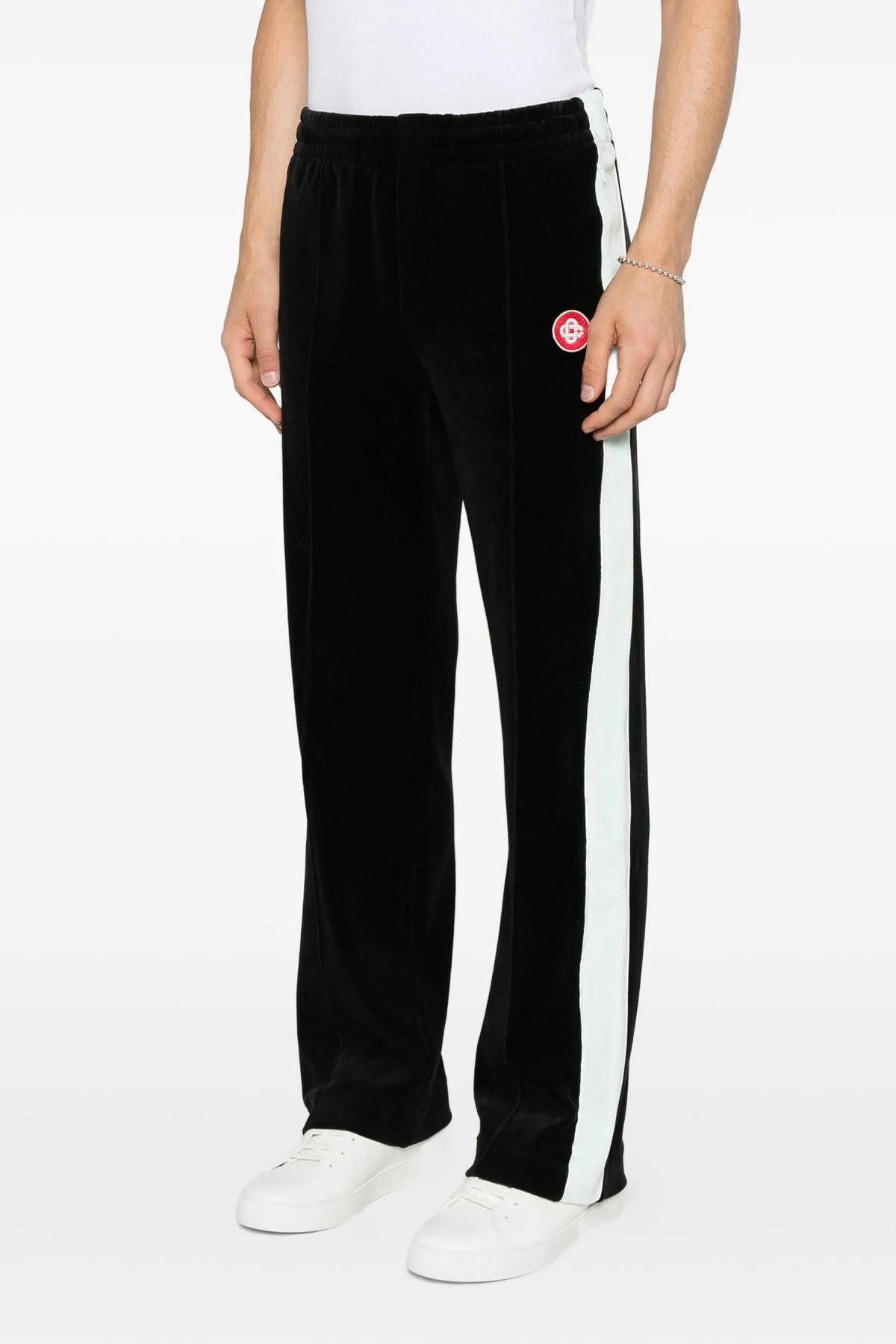 Casablanca Soft Fabric Trousers Featuring Side Stripe In Black