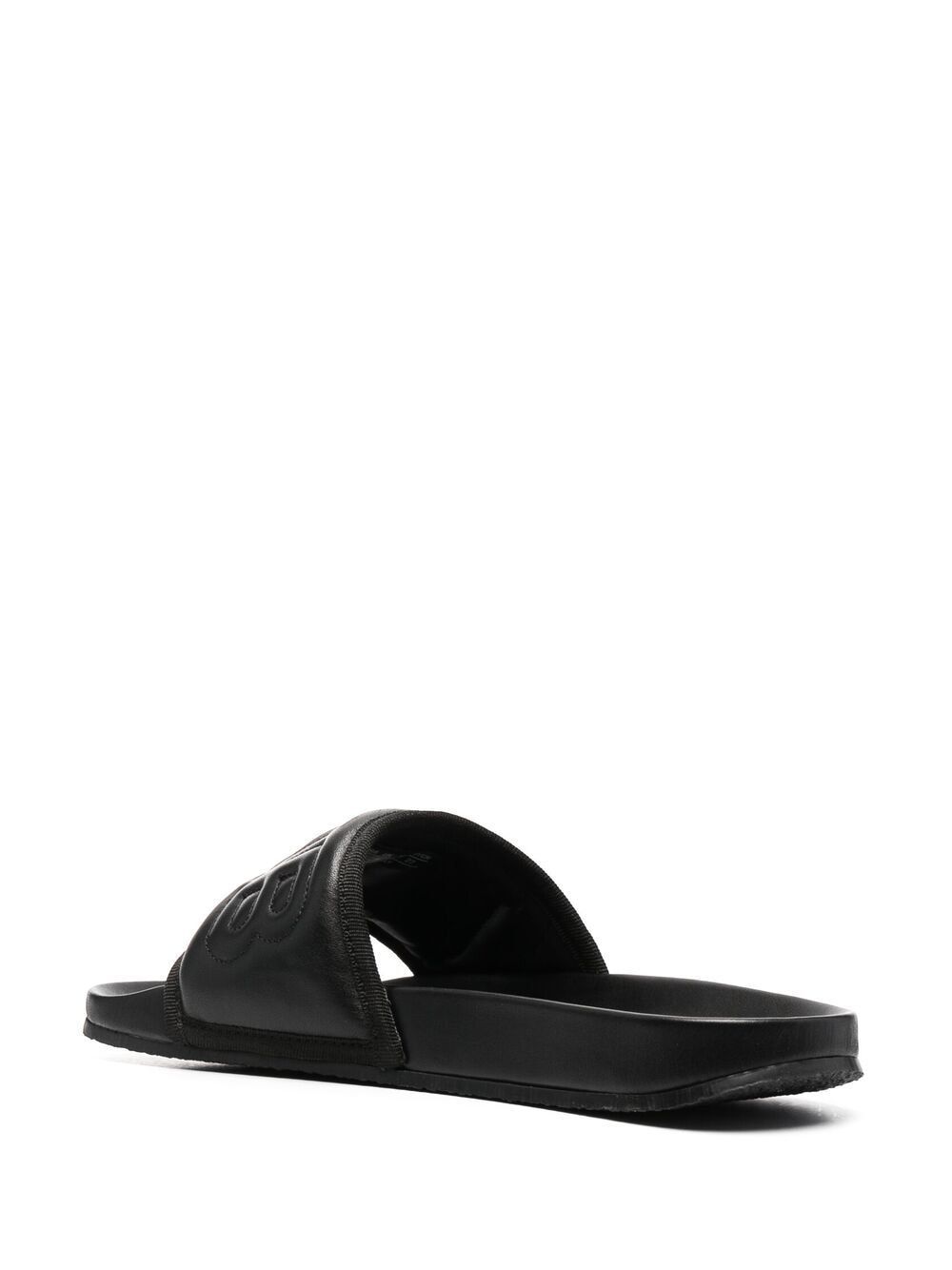Ambush 10mm Quilted Leather Slide Sandals In Black
