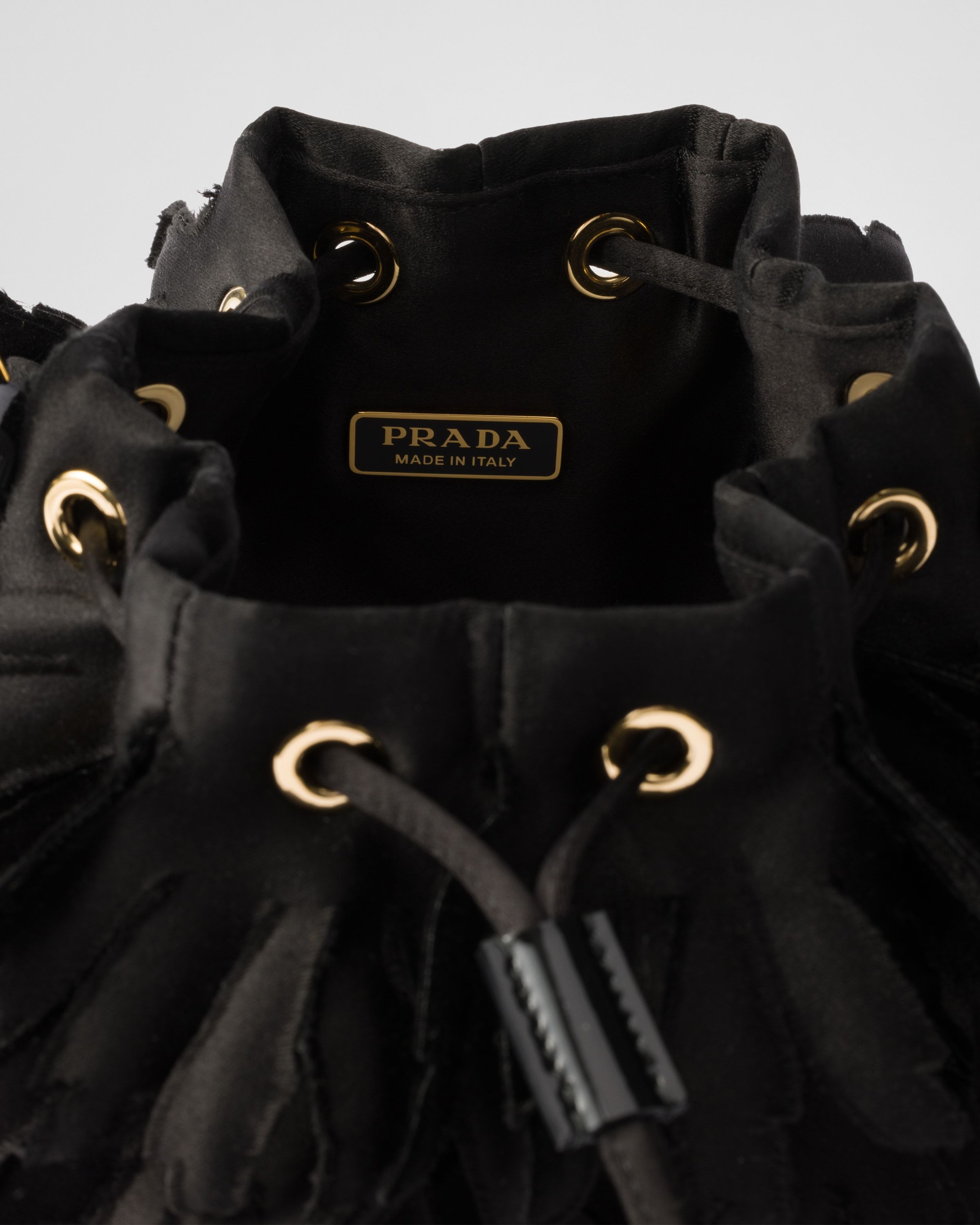 Prada Satin And Patent Leather Mini-bag In Black