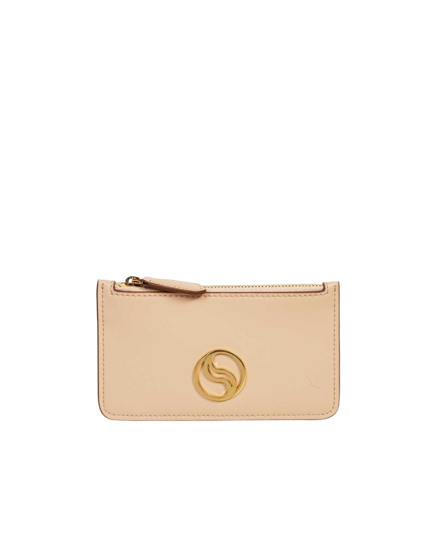 Stella Mccartney Logo Card Bag In Nude