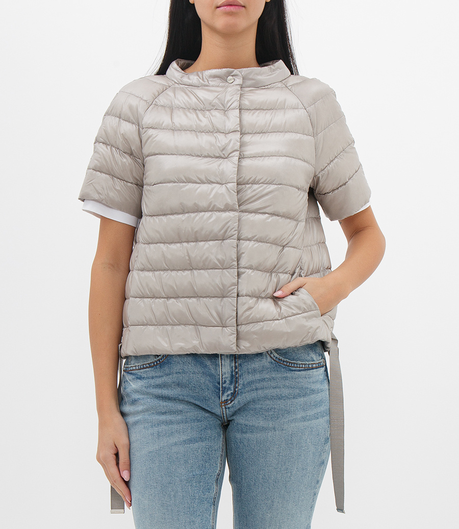 Shop Herno Short-sleeve Puffer Jacket In Nude