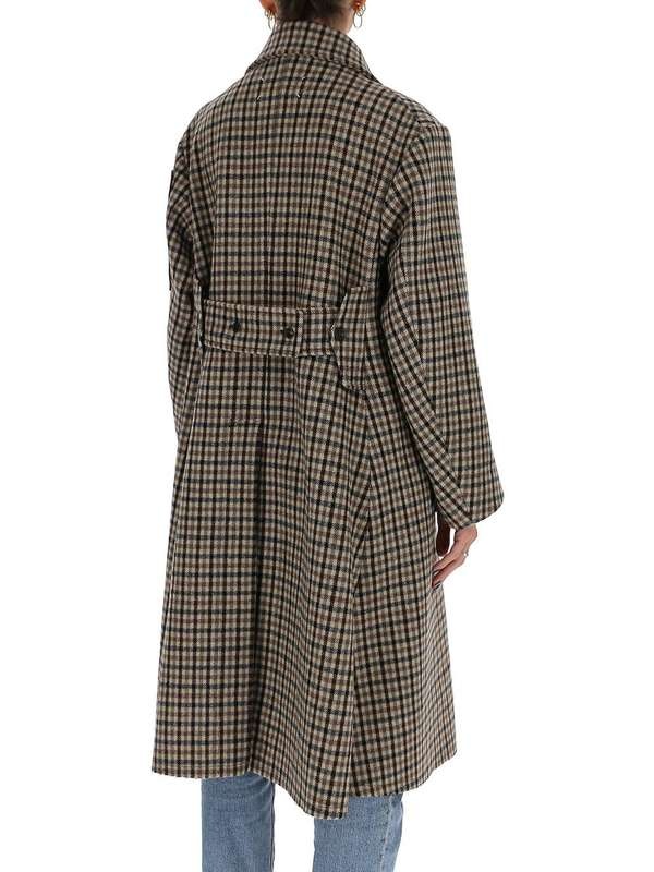 MAISON MARGIELA MAISON MARGIELA DOUBLE BREASTED CHECKED COAT