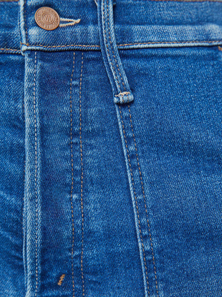 Mother The Stitch Up Maven Hover Nip It In The Bud Jeans In Blue