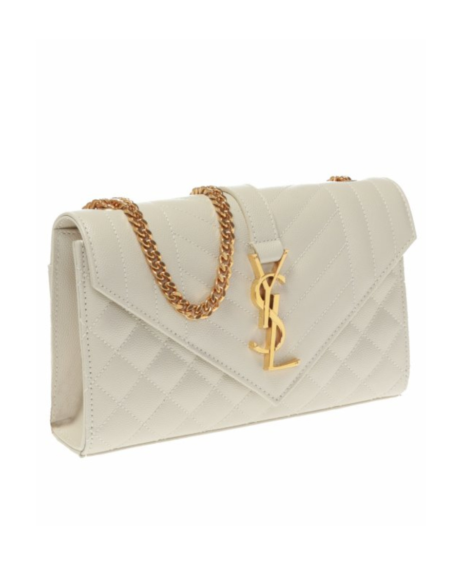 Saint Laurent Small Envelope Shoulder Bag In White
