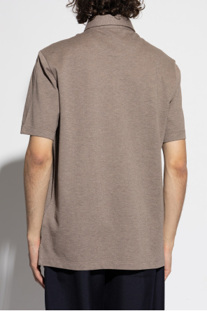 Brioni Short-sleeved Polo Shirt In Brown