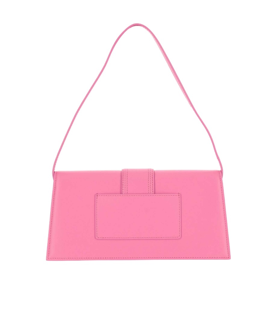 Jacquemus Dark Pink Leather Le Bambino Long Shoulder Bag In Pink