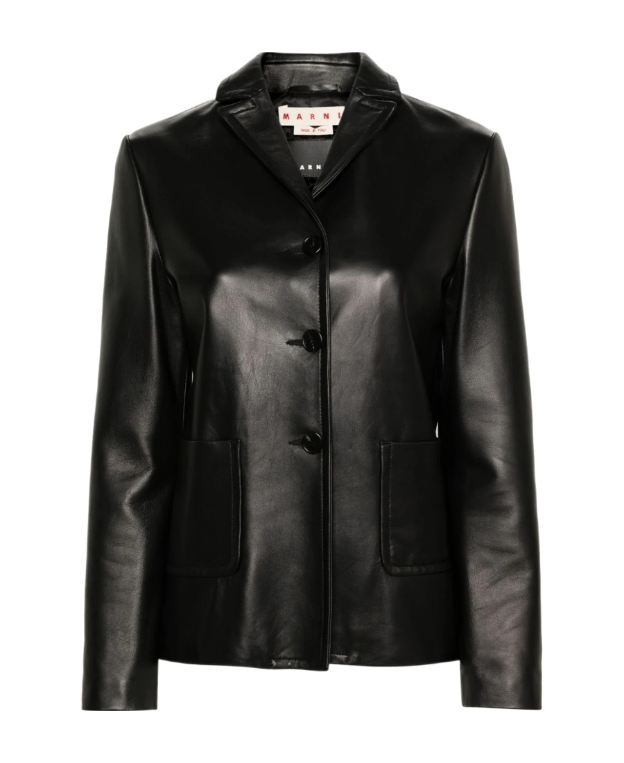 Marni Color-block Tailored Blazer With Classic Notch Lapel In Black