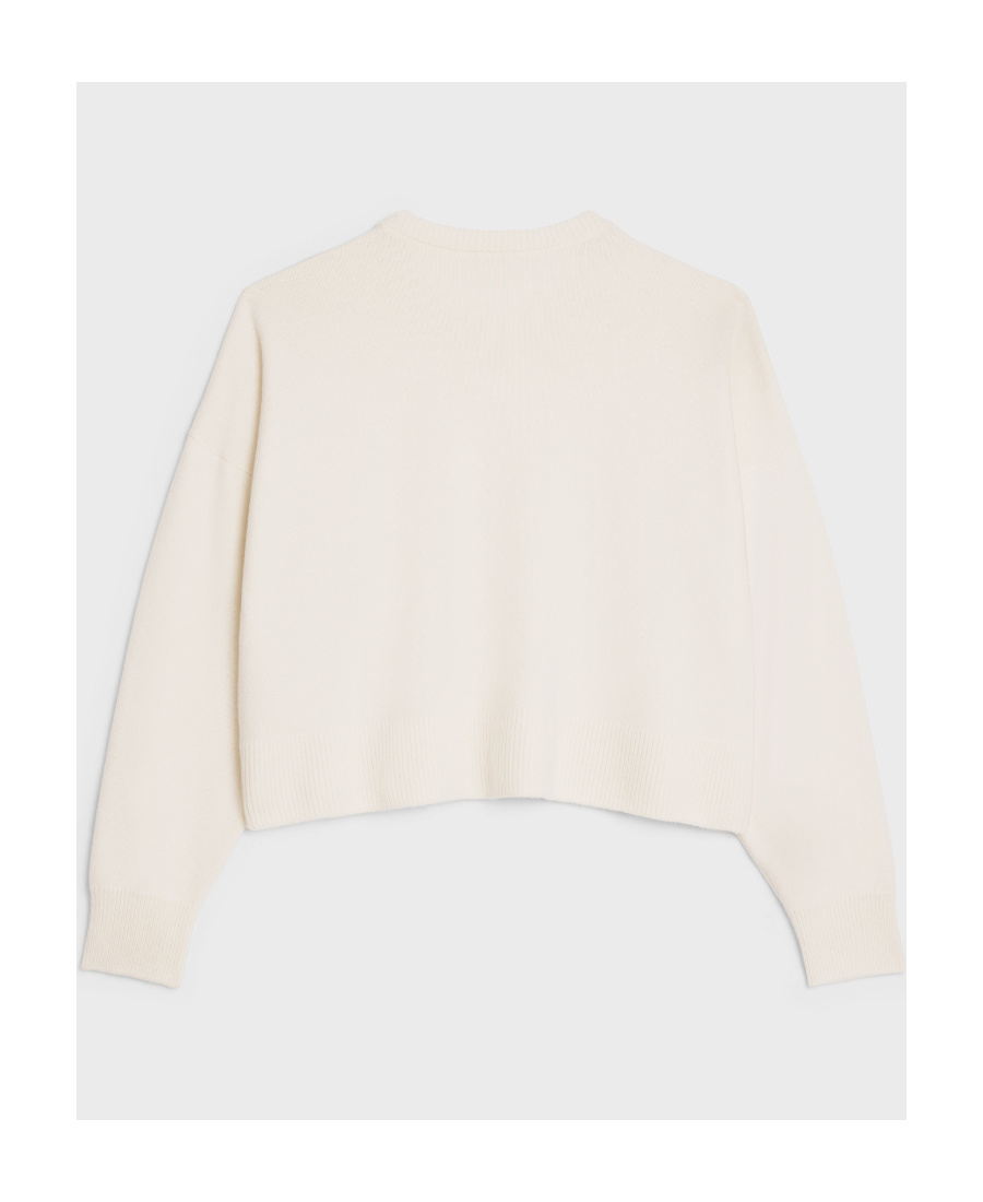 CELINE TRIOMPHE CROPPED SWEATER IN HERITAGE CASHMERE