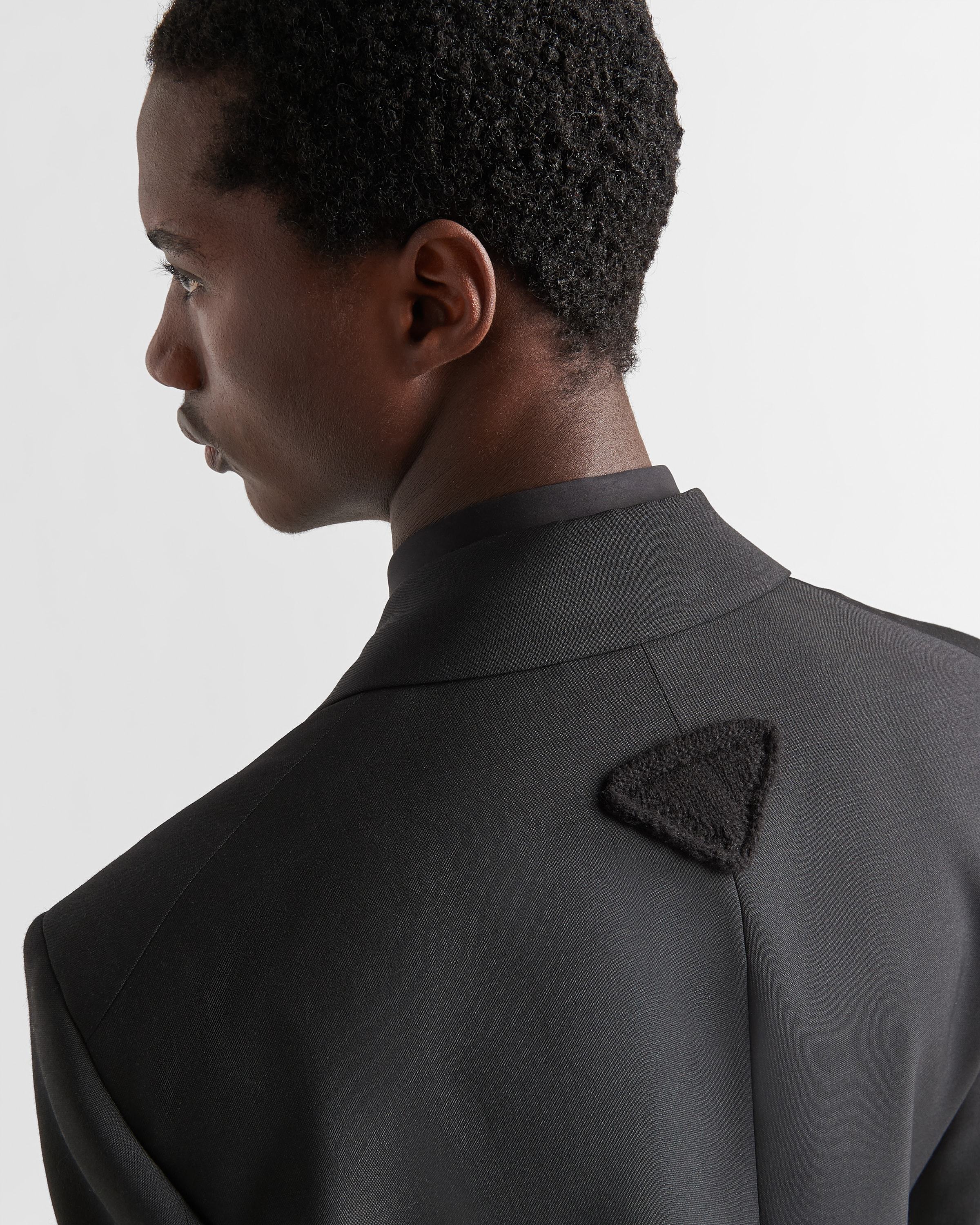 Prada Single-breasted Mohair Wool Jacket In Black