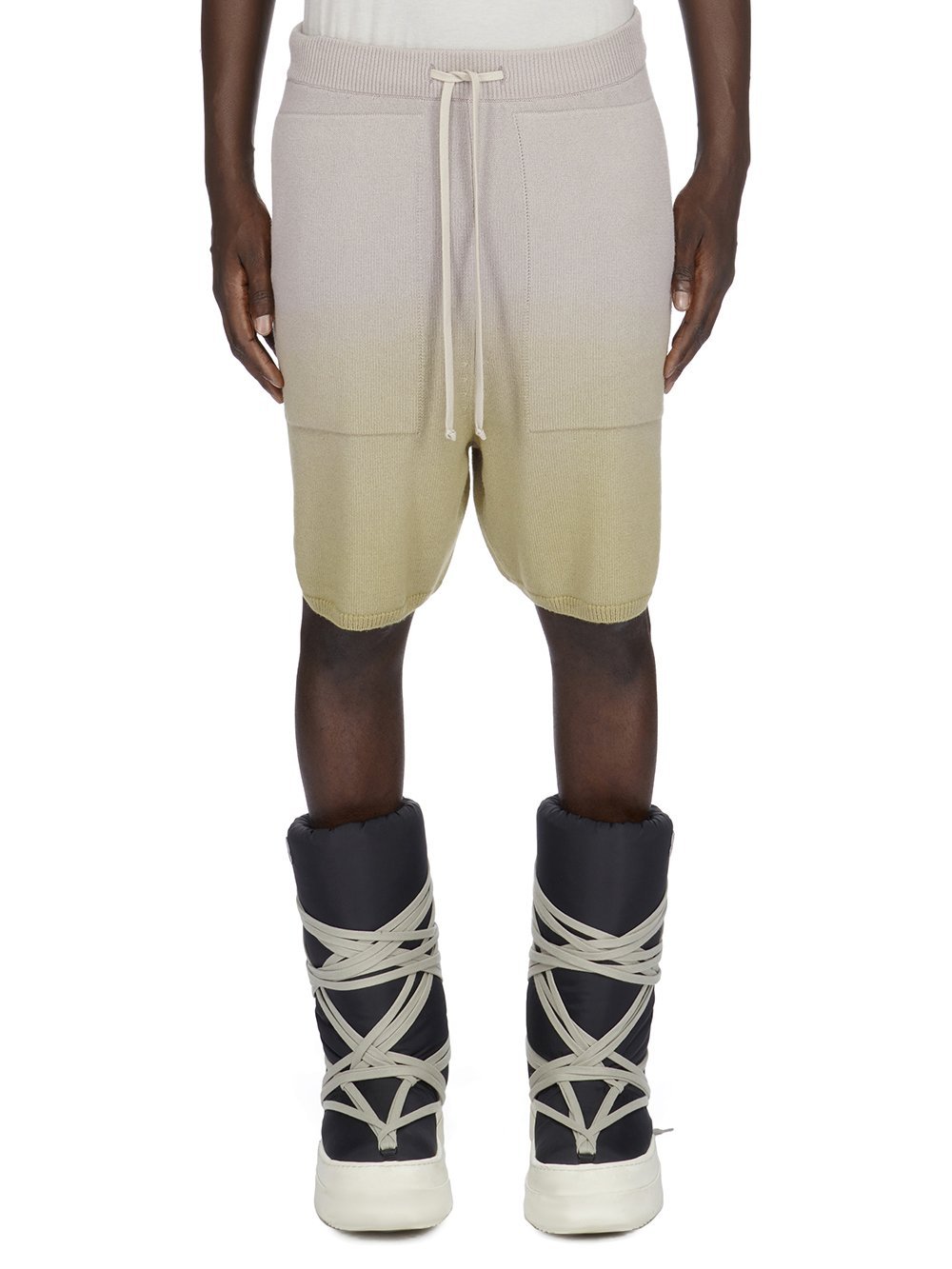 Moncler X Rick Owens Long Cashmere Boxers In Green
