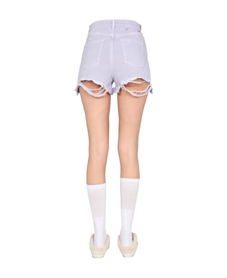 GOLDEN GOOSE RIPPED-HEM HIGH-WAISTED SHORTS