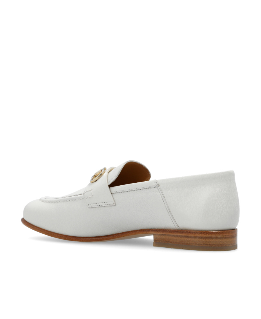 Ferragamo Logo Love Shoes In White