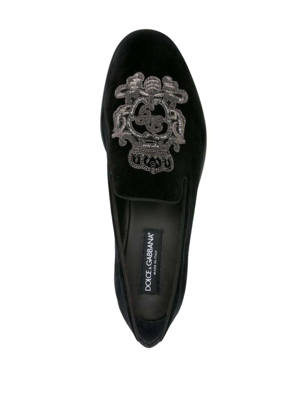Dolce & Gabbana Velvet Loafer In Black