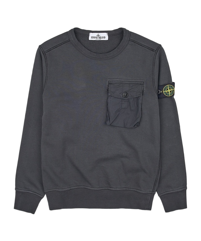 Stone Island Long-sleeved Sweater In Charcoal-grey