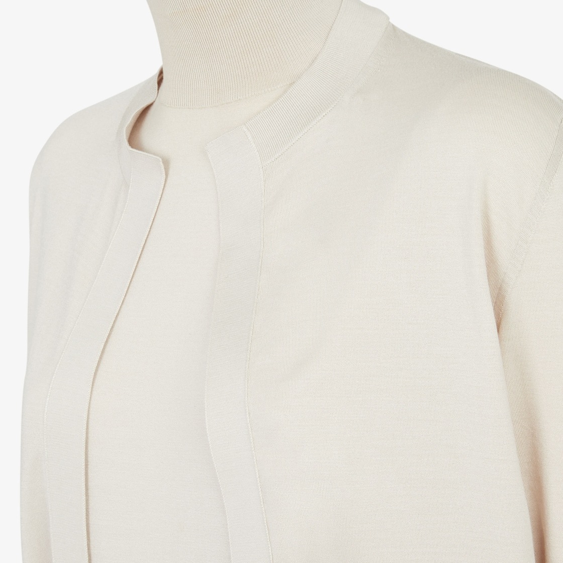 Fendi Open-front Knitted Cardigan In White