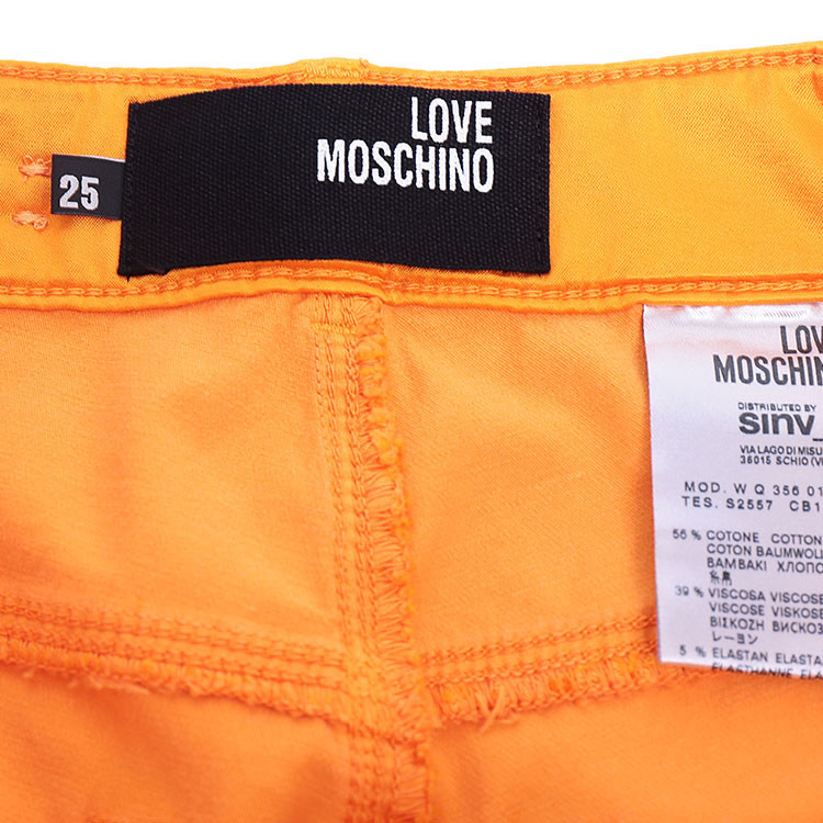 Moschino Slim Casual Pants In Orange