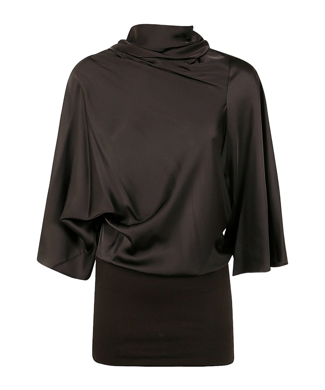 Rick Owens Charmeuse Viscose Cylinder Neck Top Jackets Black In Black