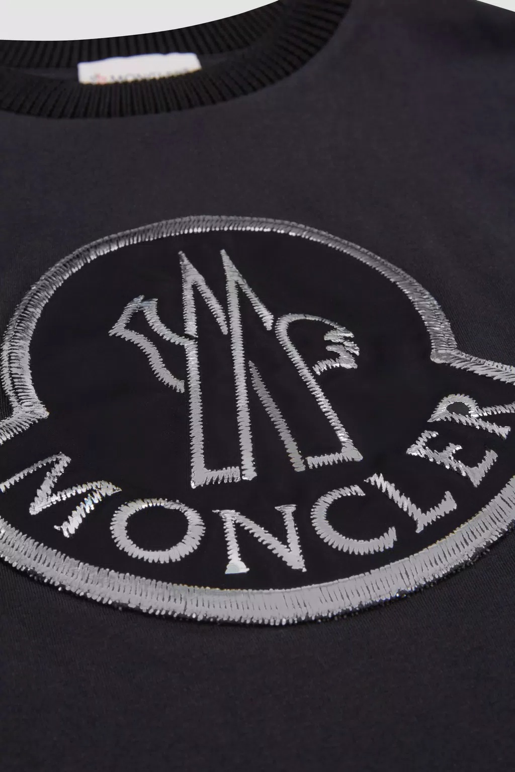 Moncler Logo-embroidered Cotton T-shirt In Black