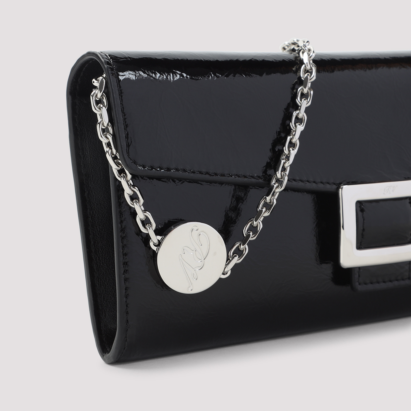 Roger Vivier Flap Clutch In Black
