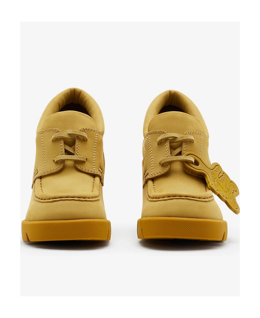 Burberry Nubuck Stride 65mm Loafers In Yellow