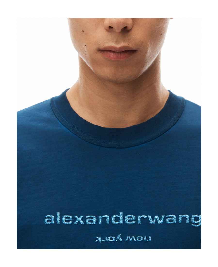 ALEXANDER WANG LOGO-EMBROIDERED COTTON SWEATSHIRT 