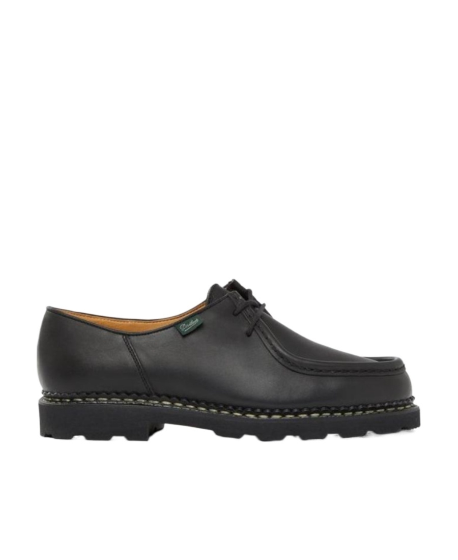 Paraboot Michael Smooth Leather Derbies Shoes In Black