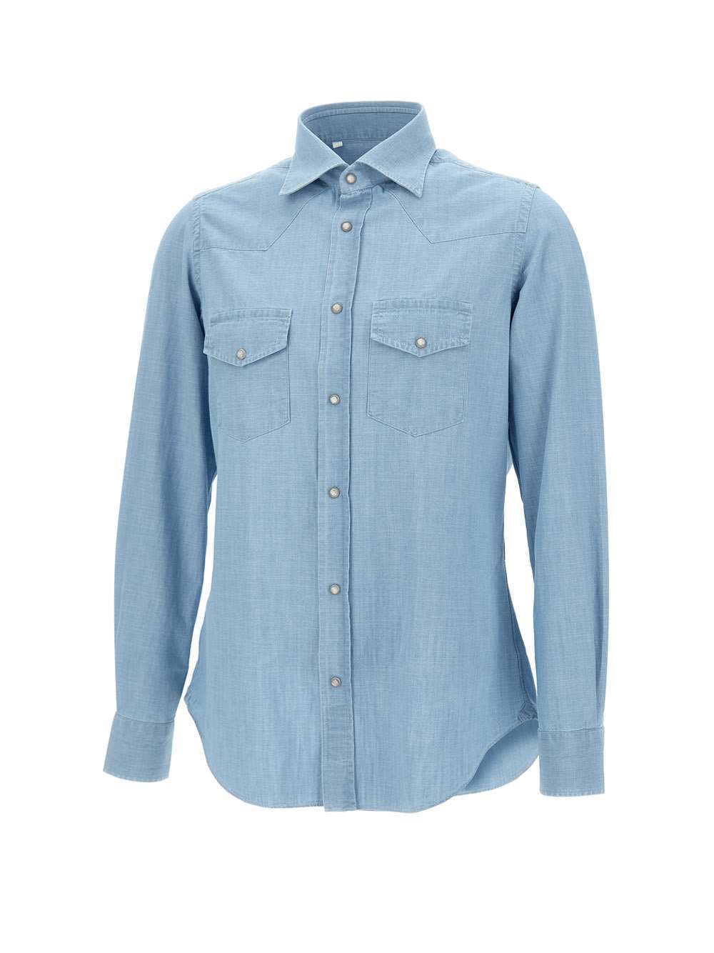 Shop Eleventy Long Sleeve Shirt In Blue