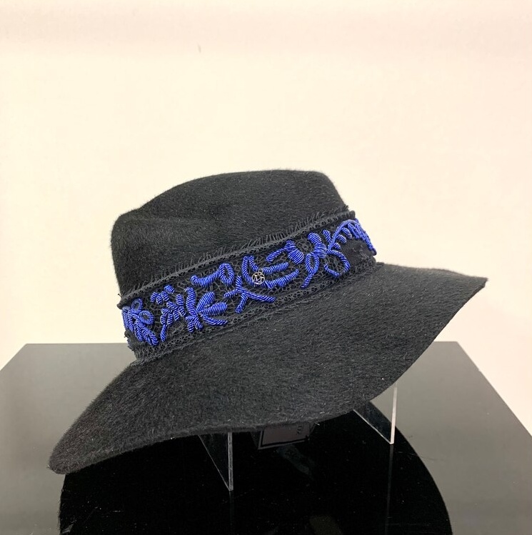 MAISON MICHEL EMBROIDERED LACE HAT 