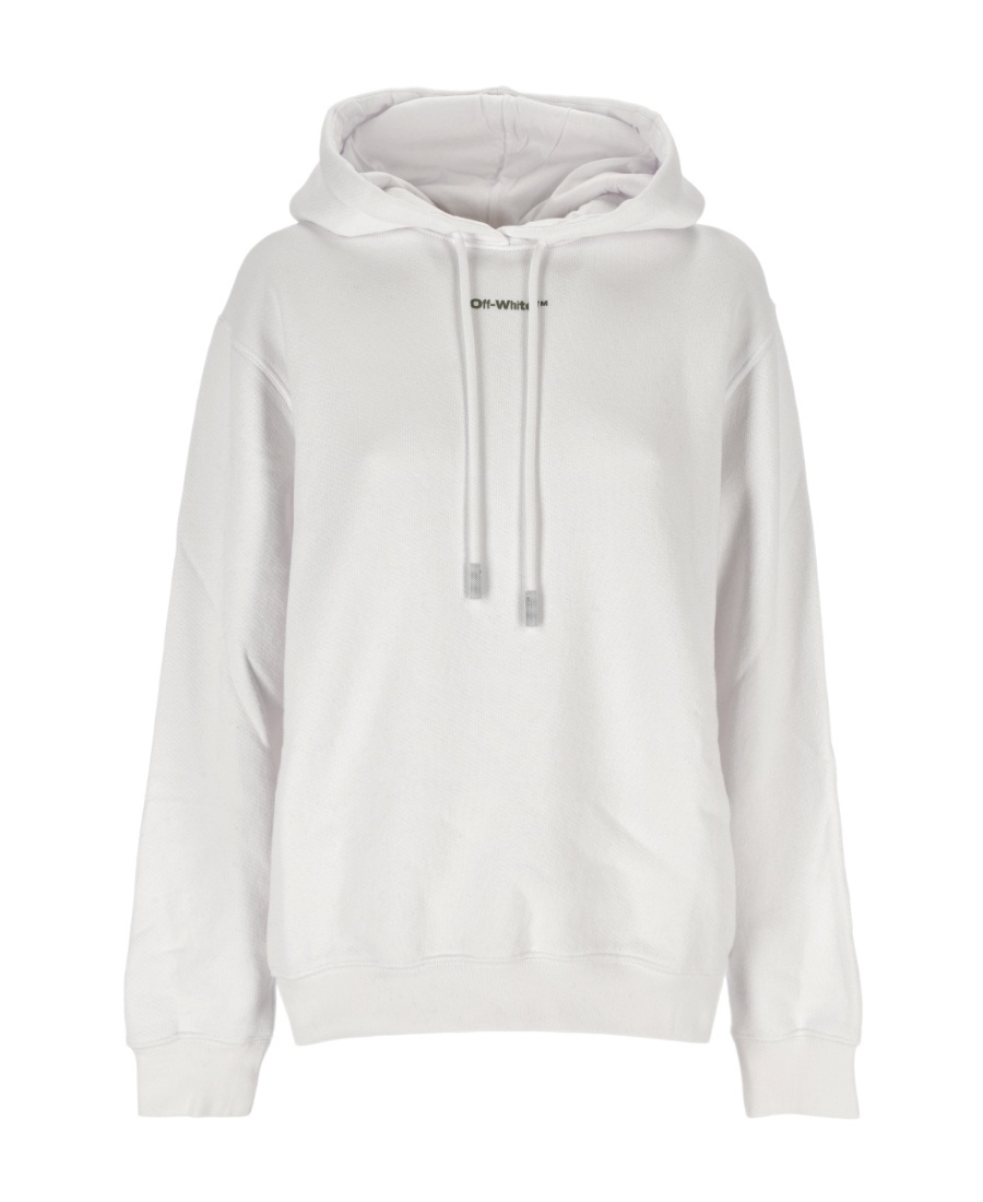 Off-white Logo-print Cotton Hoodie In White