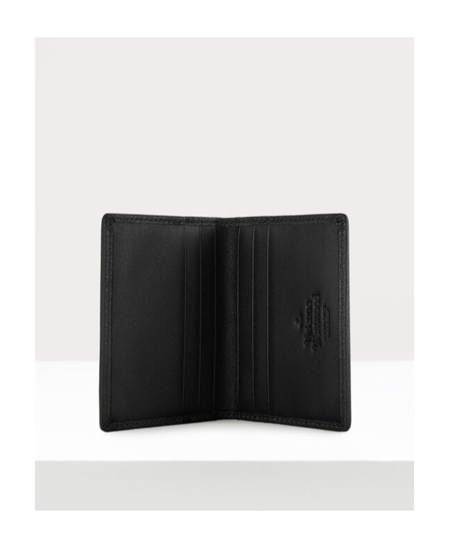 Vivienne Westwood Orb Plaque Grained Cardholder In Black
