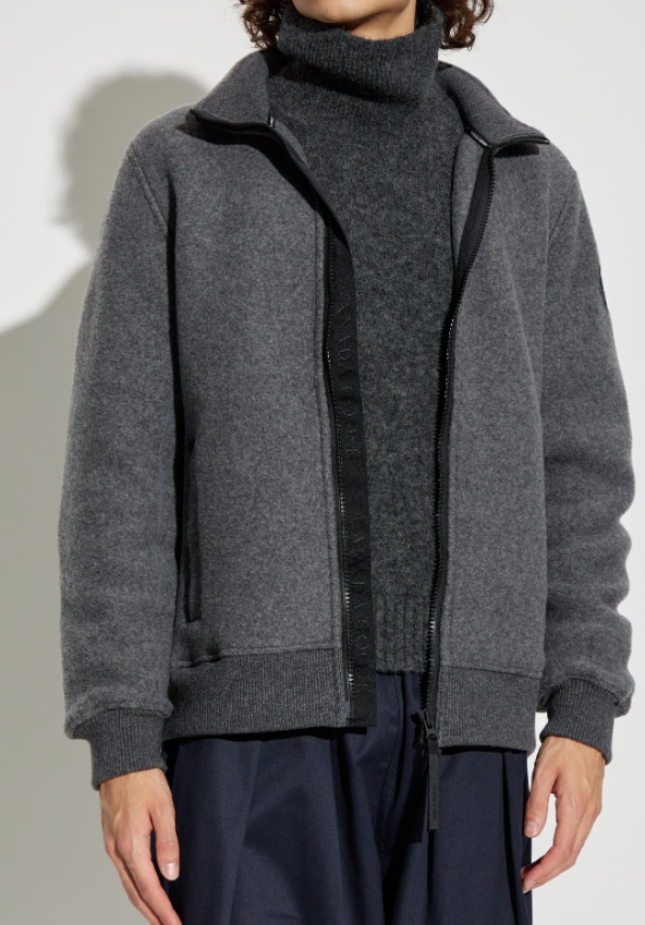 Canada Goose Black Disc Lawson Fleece Jacket Quarry Grey In Gray