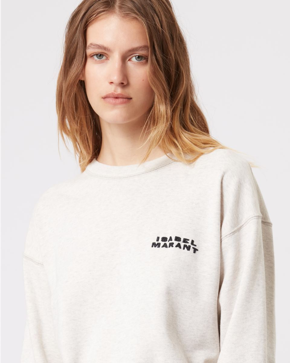 Isabel Marant Shad Lightweight Cotton Sweatshirt With Logo Clothing In Gray