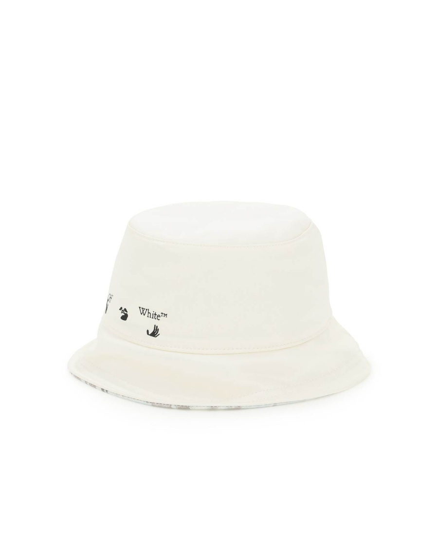 Off-white Delave Logo Canvas Bucket Hat In White