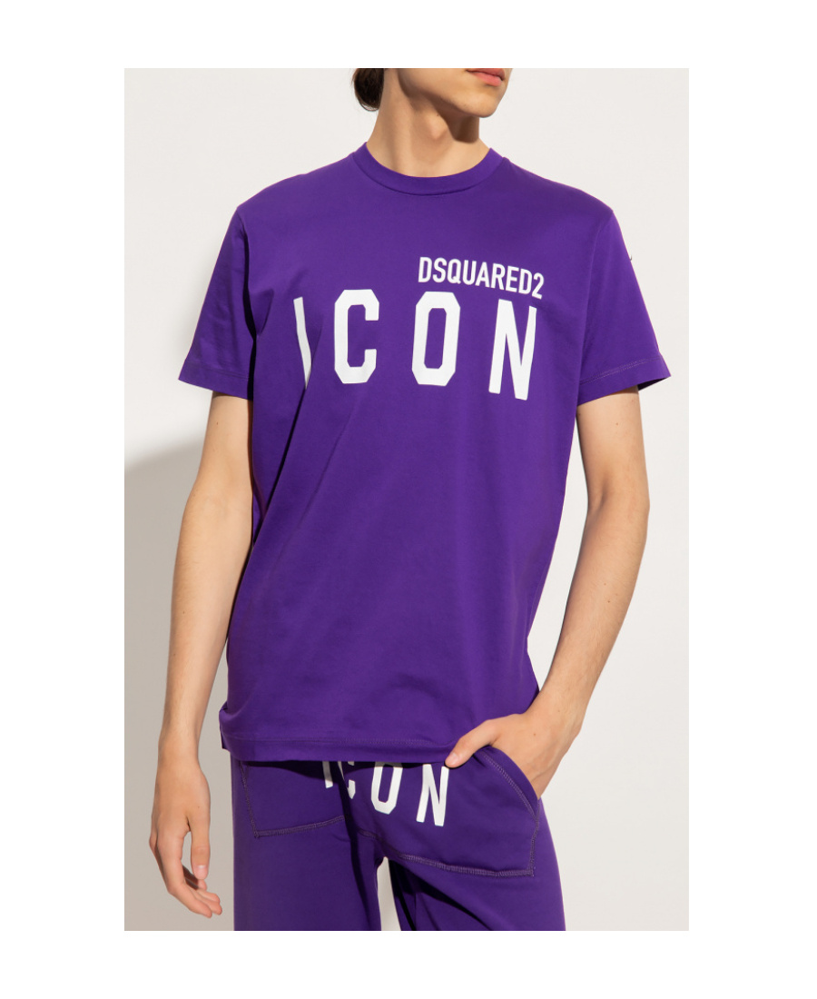 Dsquared2 Icon-print Cotton T-shirt In Purple