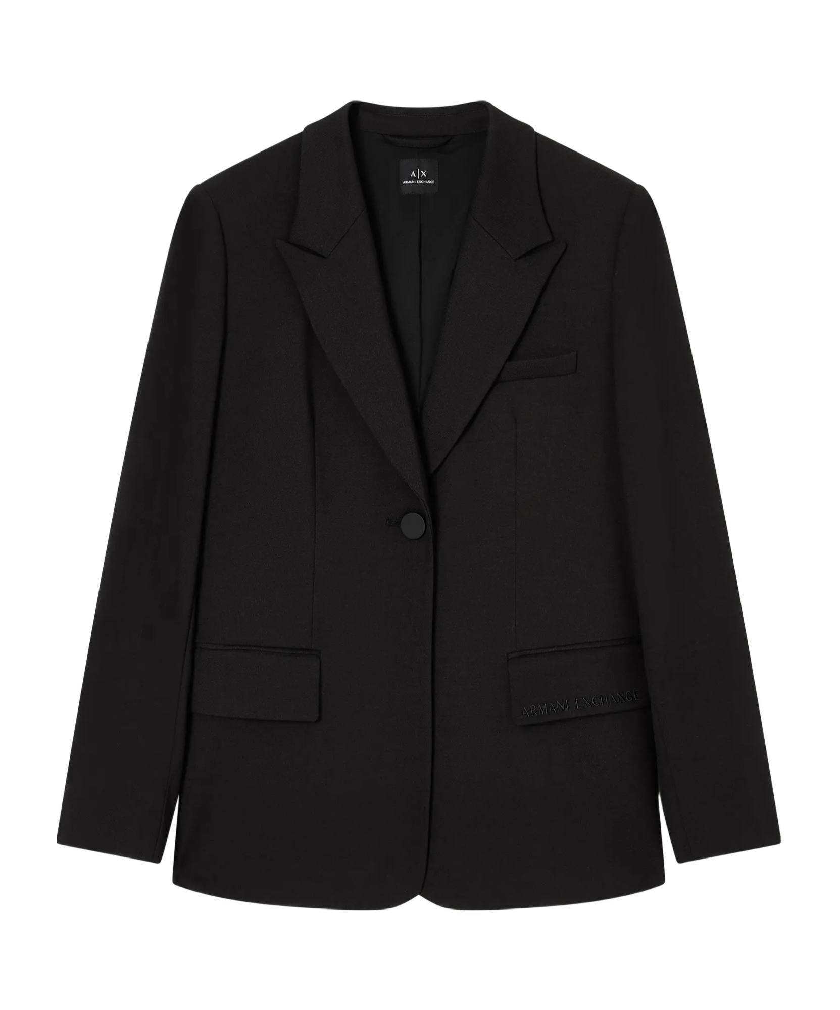 Armani Exchange Single Button Blazer In Black