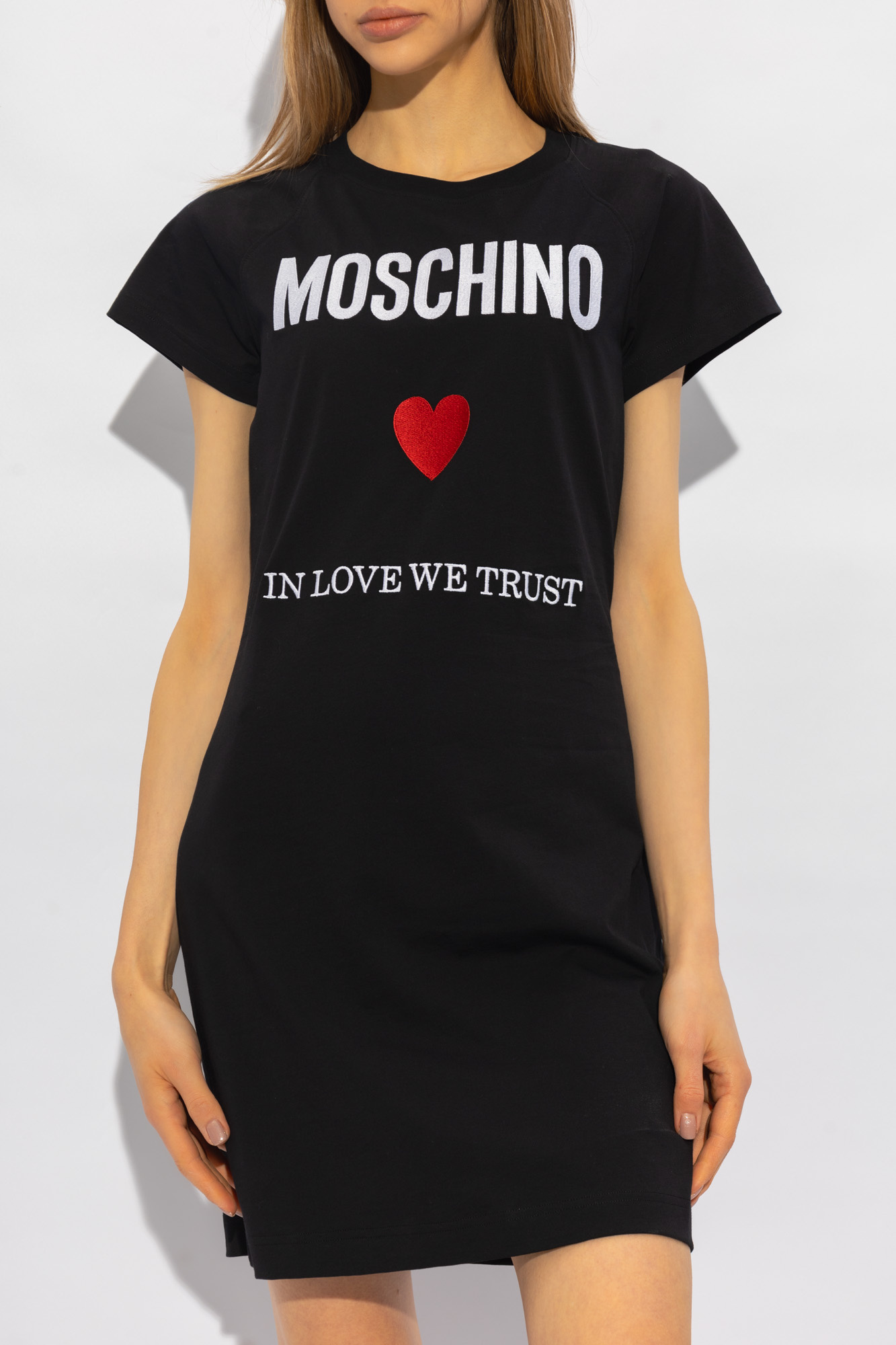 Moschino Dress With Logo In Black