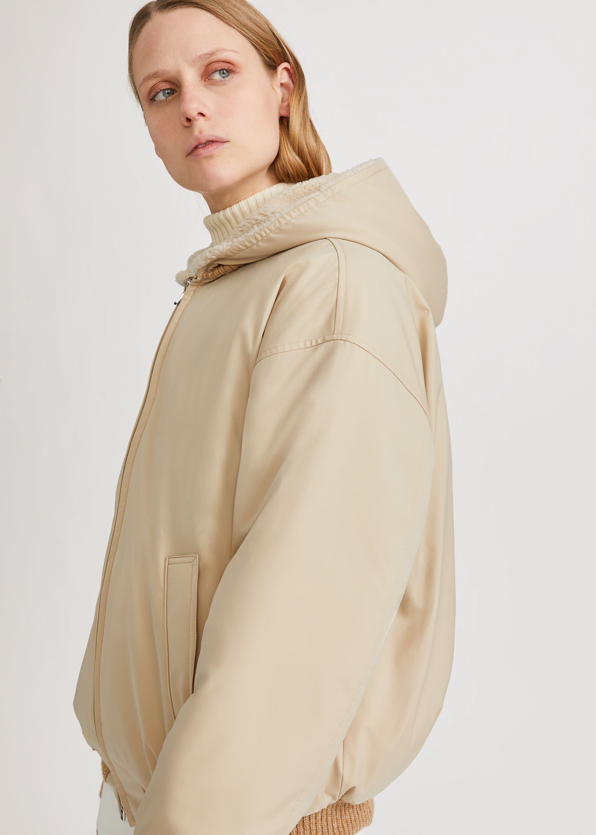 Loro Piana Wear Hooded Casual Jacket In Front And Back In Nude