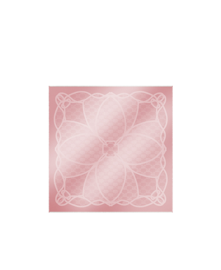 Max Mara Jacquard Silk Scarf In Pink