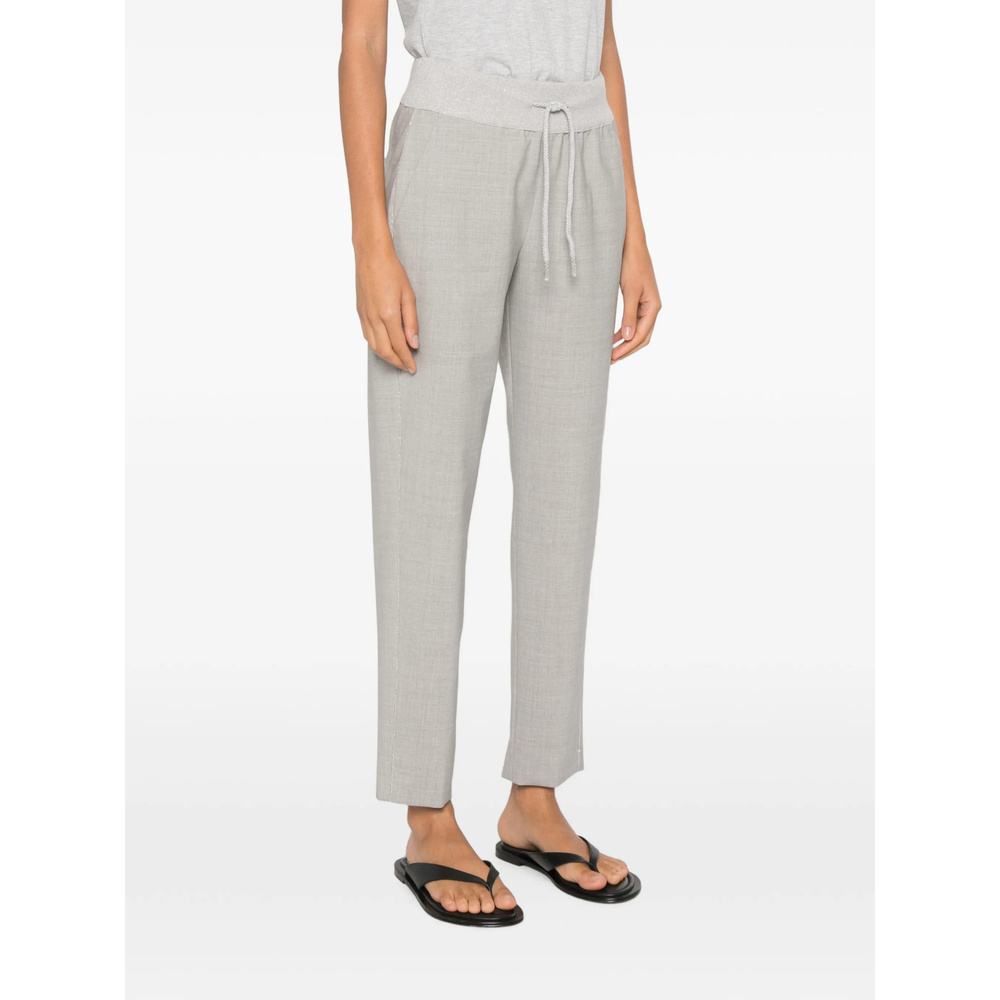 Panicale Drawstring Straight-leg Trousers In Gray