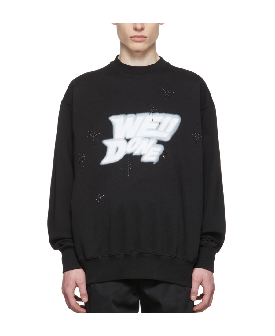We11 Done Logo-print Detail Sweatshirt In Black