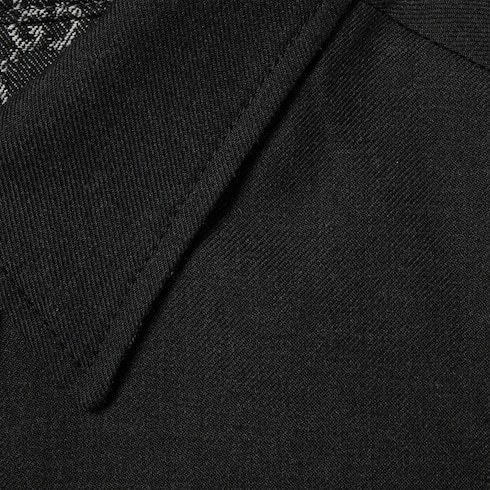 Gucci Reversible Wool And Gg Denim Shirt In Black