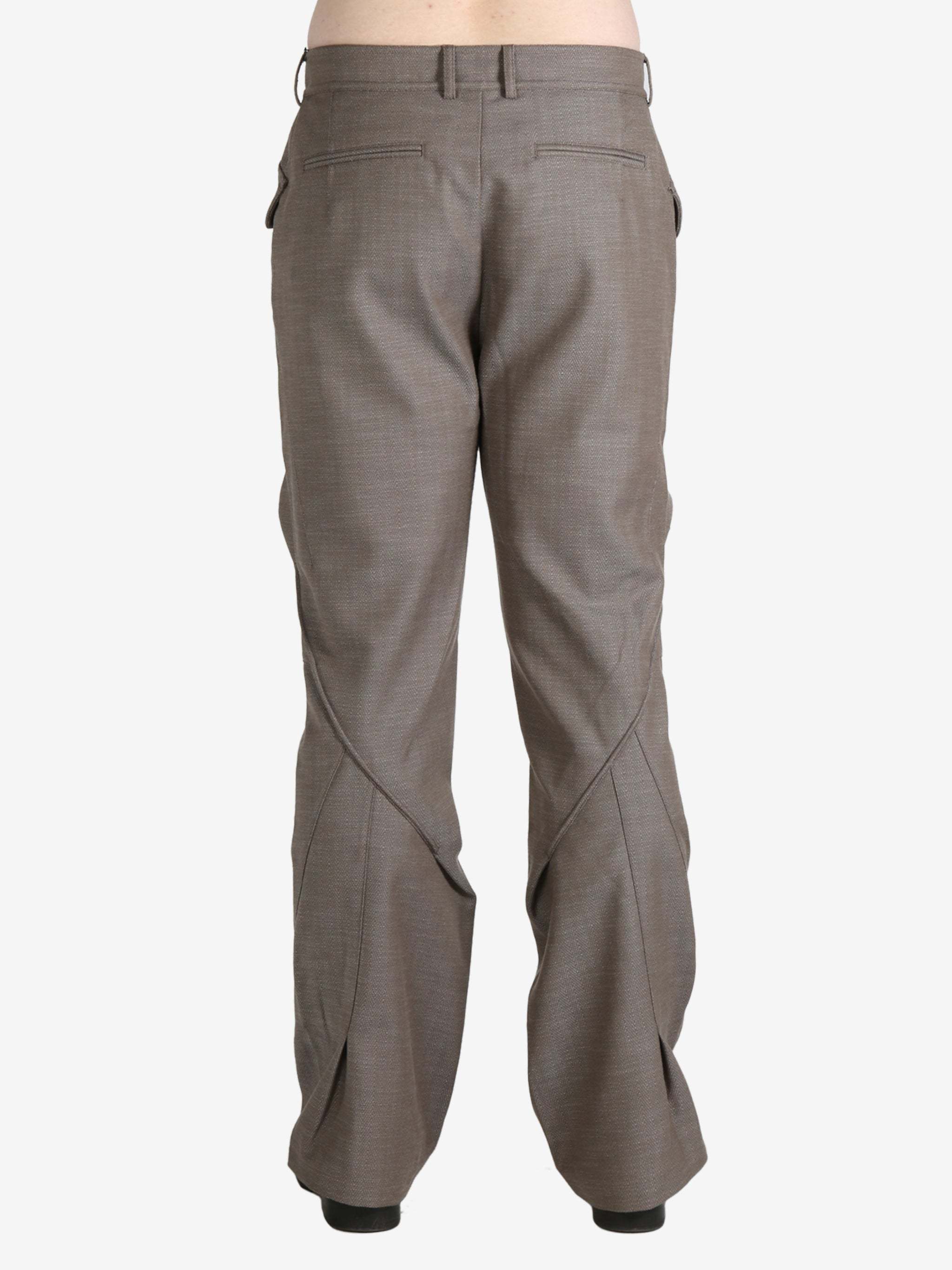 Kiko Kostadinov Alec K-dart Trouser Herringbone Wool In Brown