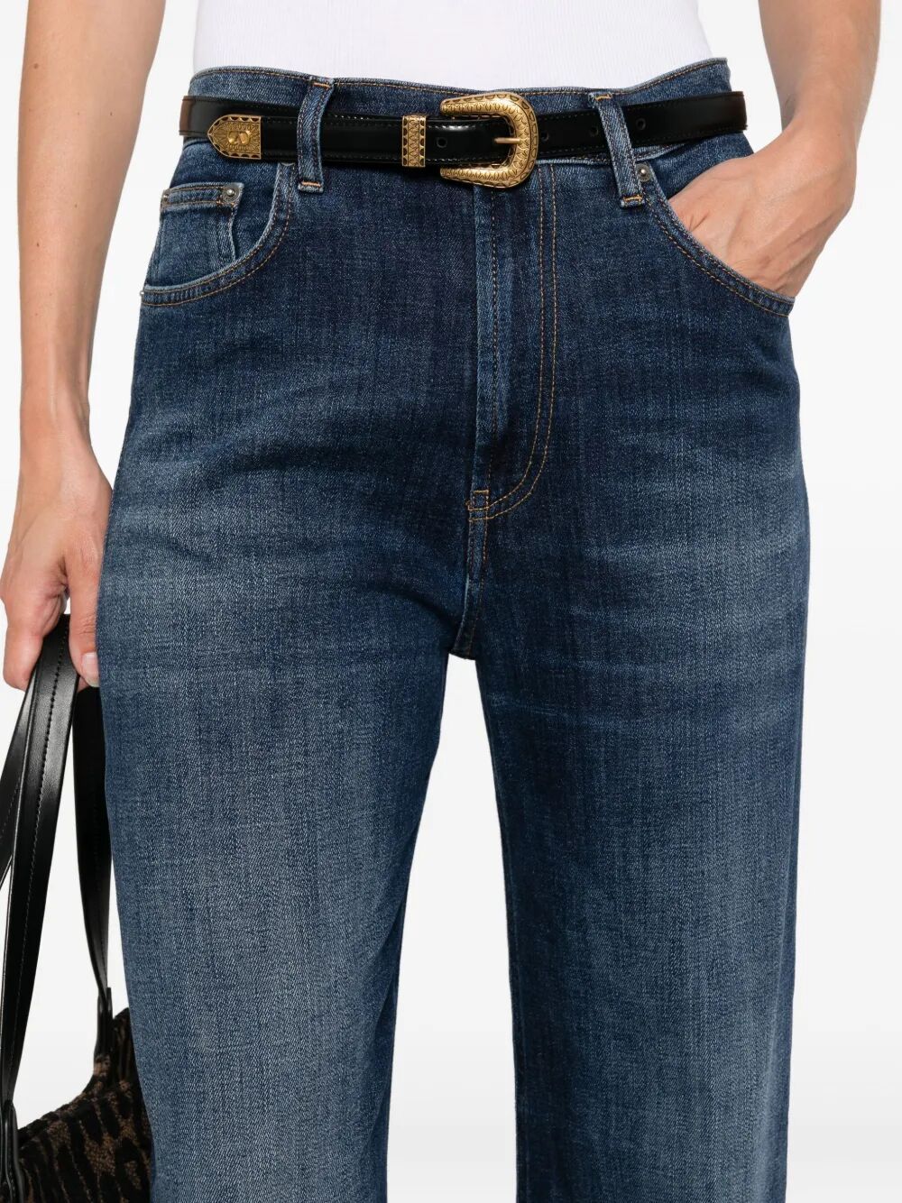 Dondup Logo-patch Jeans In Blue