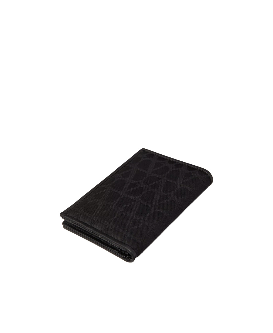 Valentino Monogram-pattern Bi-fold Wallet In Black