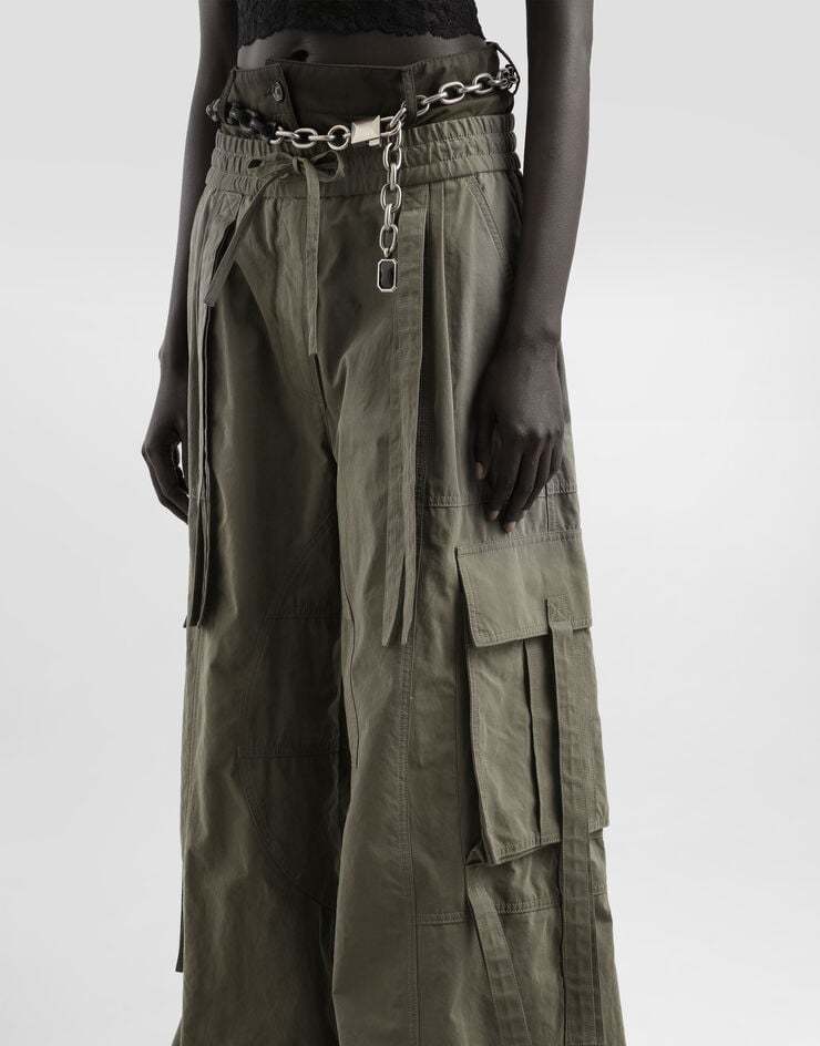 Dolce & Gabbana Drawstring Cargo Pants In Green