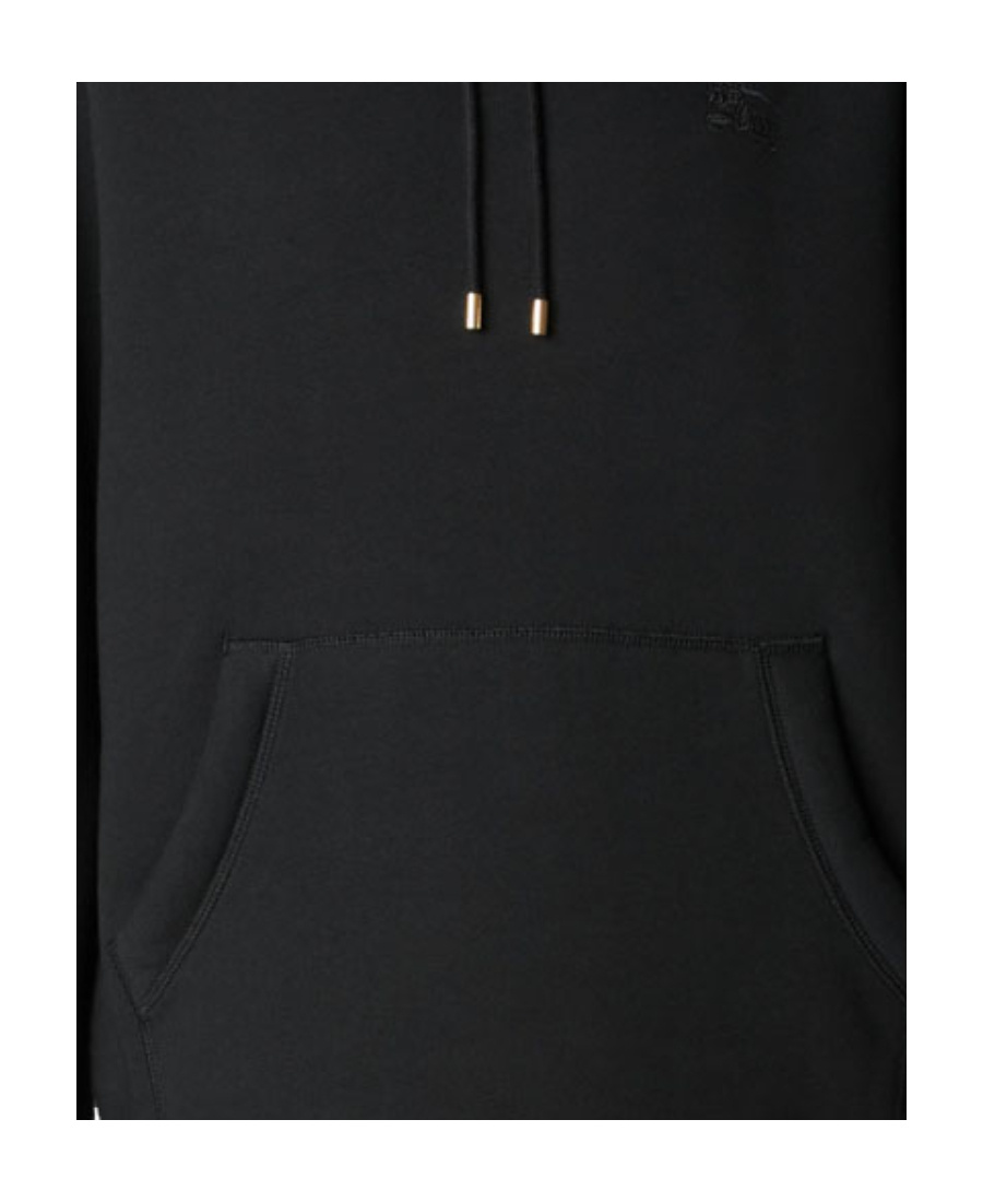 Burberry Men Black Sweatshirt With Ekd Embroidery On The Front And Logo Print On The Rear In Cotton In Black