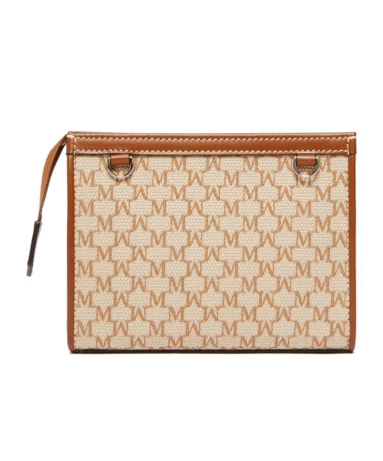 Max Mara Zipper Shoulder Bag In Hazelnut Brown