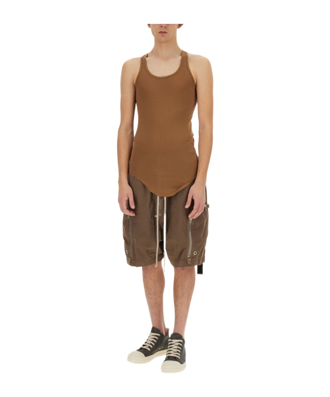 Rick Owens Drkshdw Drkshdw By Rick Owens Slim-fit Cotton Tank Top In Brown