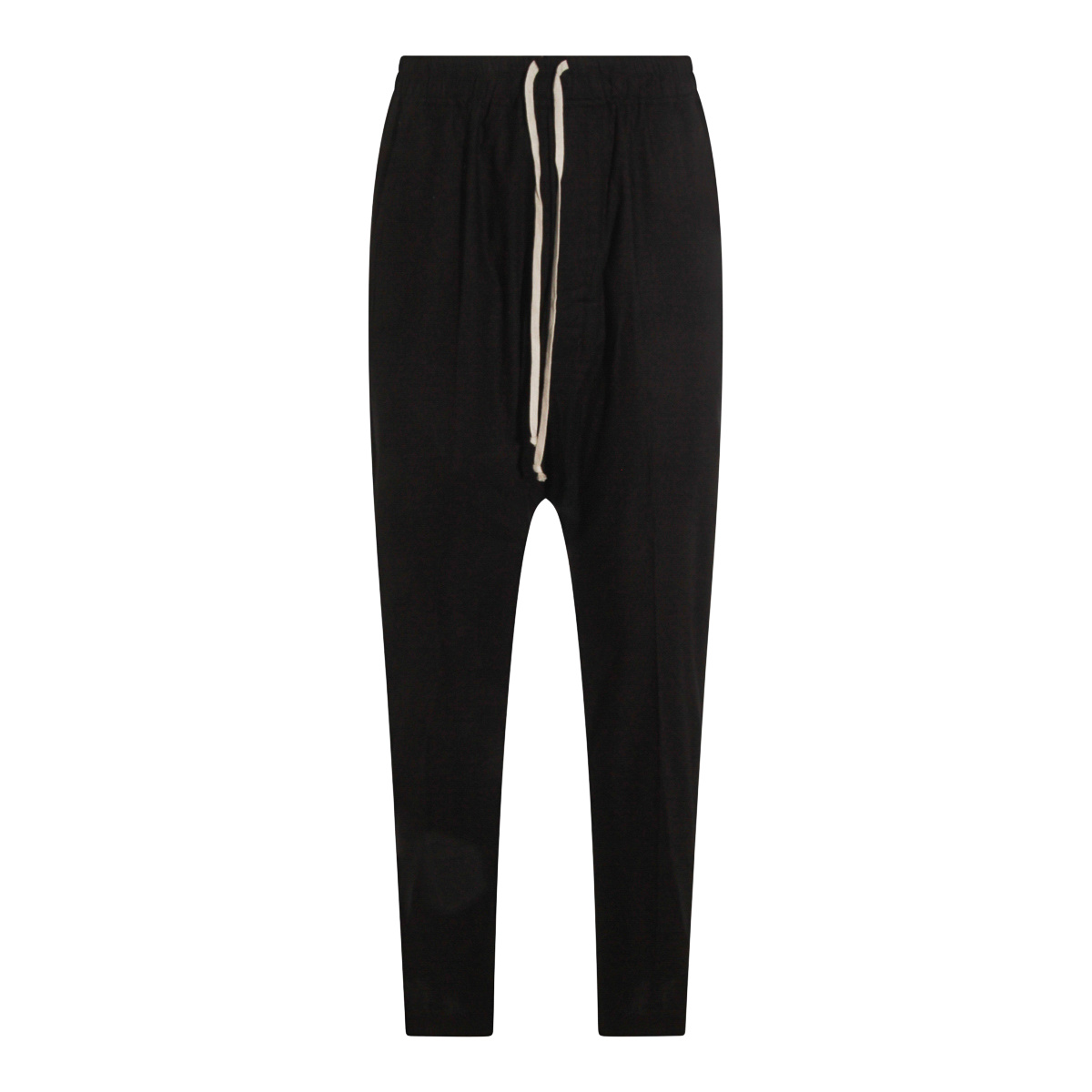 Rick Owens Relaxed Fit Trousers With Drawstring And Drop-crotch In Black